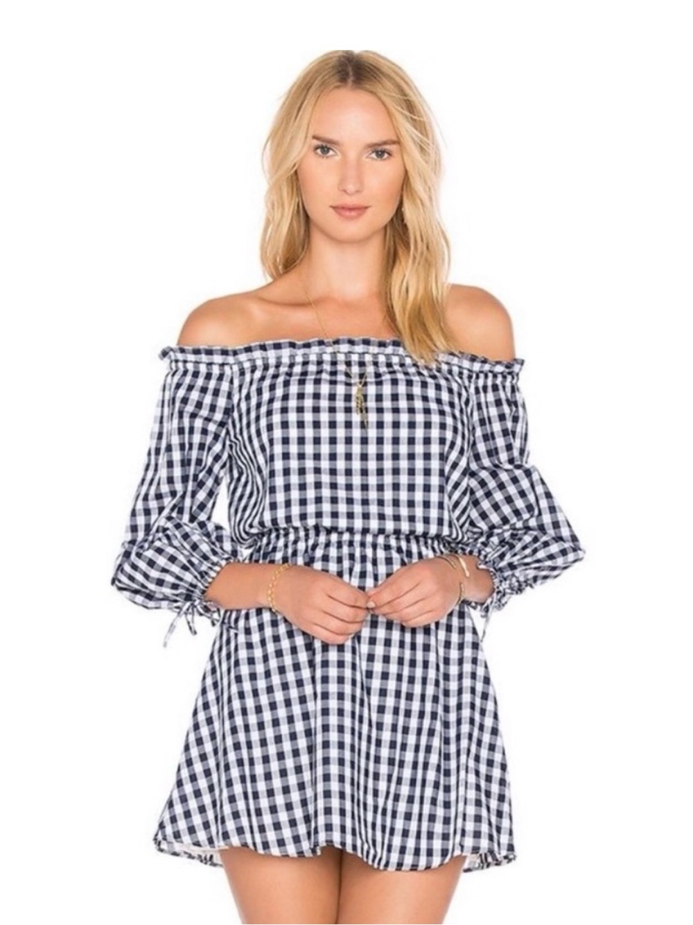 Lovers + Friends Black and White Gingham Dress
